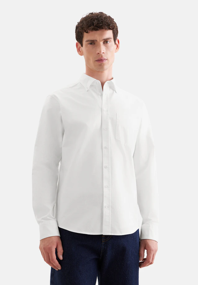 Regular Casual Hemd Uni in Weiß |  Seidensticker Onlineshop