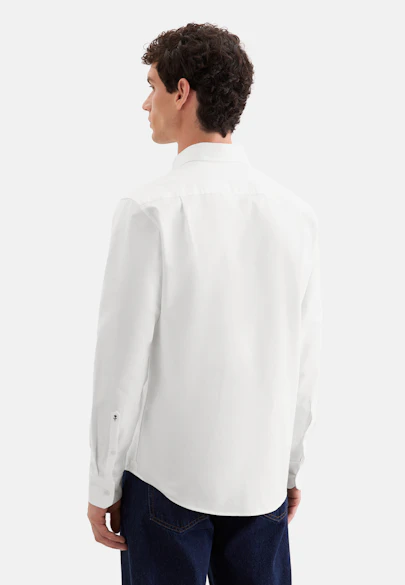 Regular Chemise décontractée Uni in Blanc | Seidensticker Onlineshop