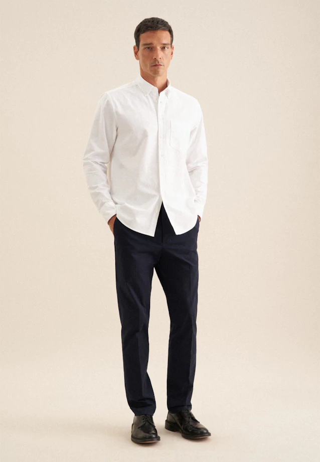 Regular Casual shirt Uni in Weiß |  Seidensticker Onlineshop