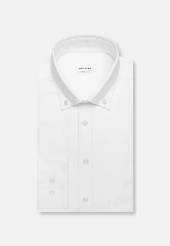 Regular Chemise décontractée Uni dans Blanc | Boutique en ligne Seidensticker