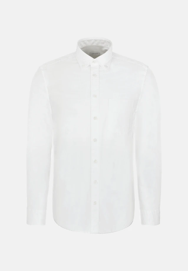 Regular Casual Hemd Uni in Weiß |  Seidensticker Onlineshop