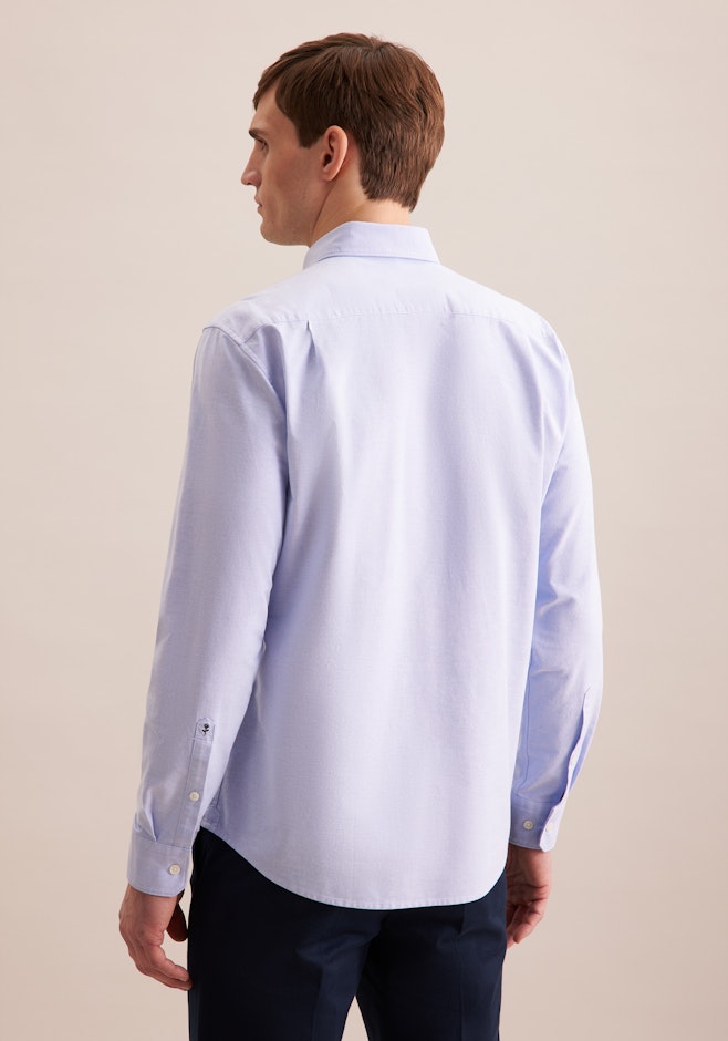 Regular Casual Hemd Uni in Mittelblau | Seidensticker Onlineshop
