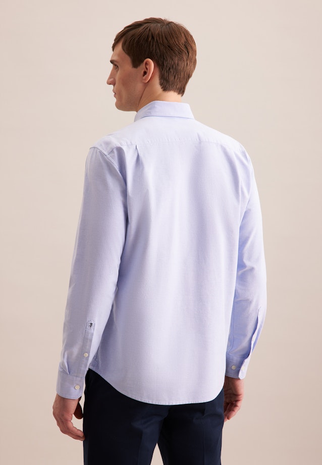 Regular Chemise décontractée Uni in Bleu Moyen |  Seidensticker Onlineshop