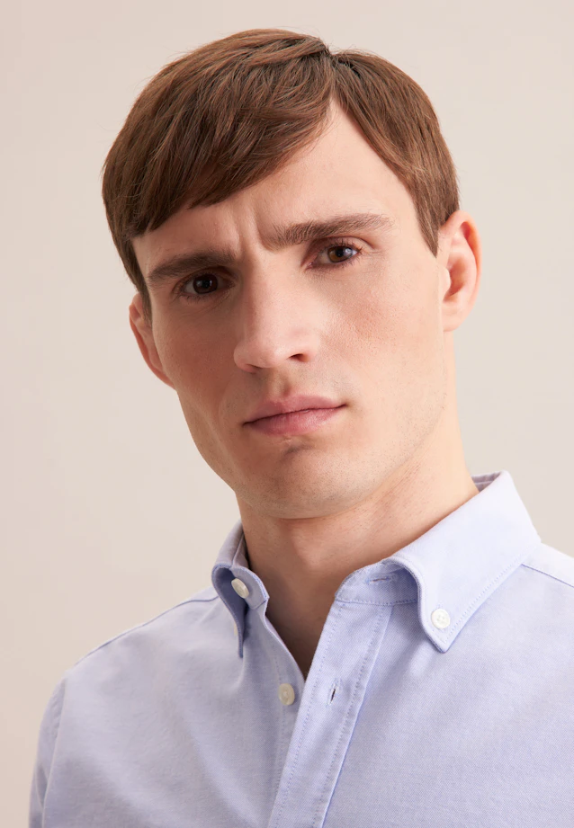 Regular Casual Hemd Uni in Mittelblau |  Seidensticker Onlineshop