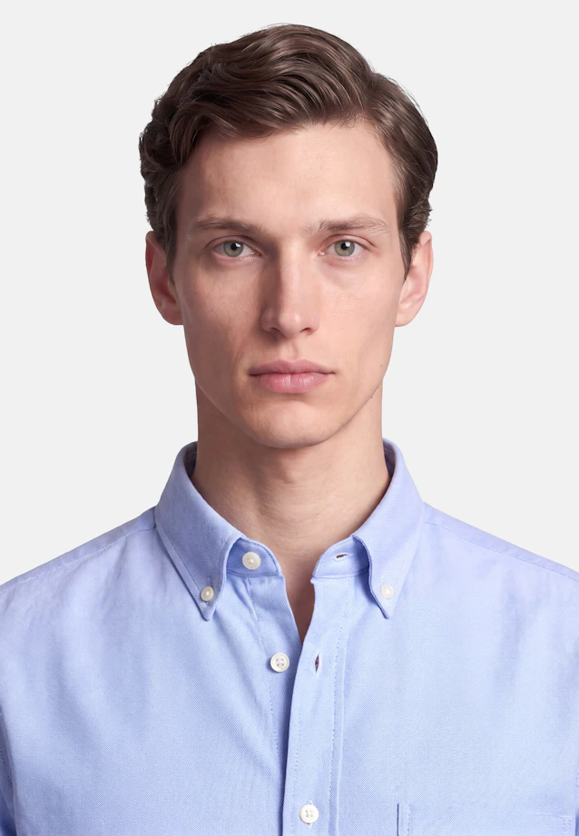Regular Casual Hemd Uni in Mittelblau |  Seidensticker Onlineshop