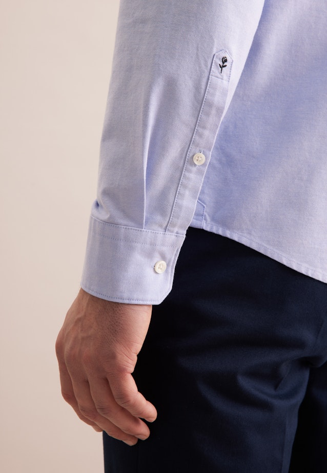 Regular Casual Hemd Uni in Mittelblau |  Seidensticker Onlineshop