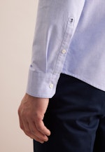 Regular Chemise décontractée Uni in Bleu Moyen |  Seidensticker Onlineshop