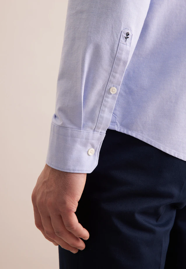 Regular Casual Hemd Uni in Mittelblau |  Seidensticker Onlineshop