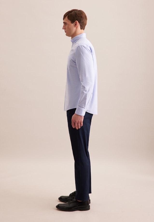 Regular Casual Hemd Uni in Mittelblau |  Seidensticker Onlineshop