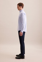 Regular Chemise décontractée Uni in Bleu Moyen |  Seidensticker Onlineshop