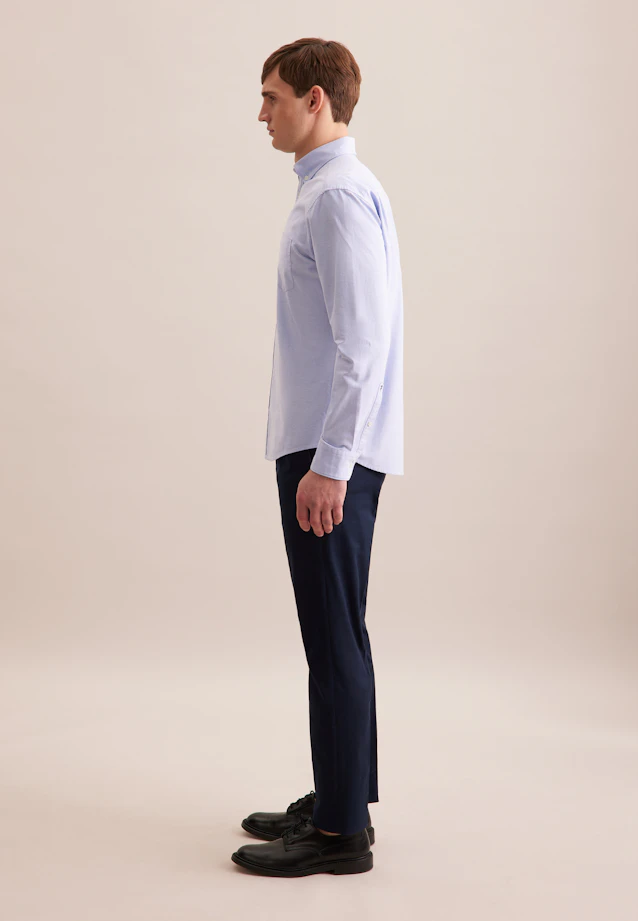 Regular Casual shirt Uni in Mittelblau |  Seidensticker Onlineshop
