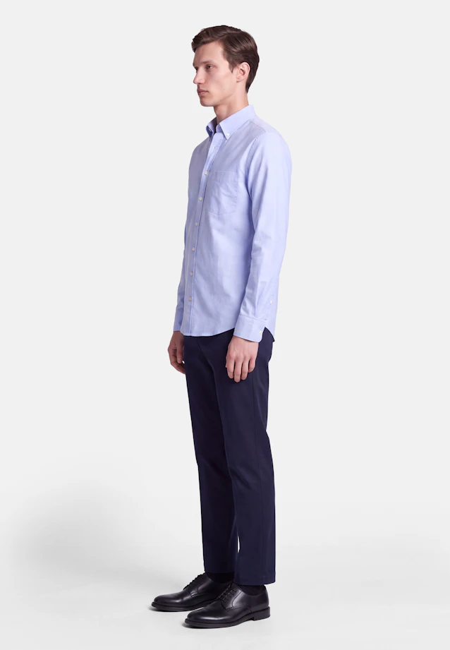 Regular Casual Hemd Uni in Mittelblau |  Seidensticker Onlineshop