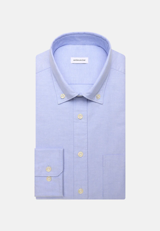 Regular Casual Hemd Uni in Mittelblau |  Seidensticker Onlineshop