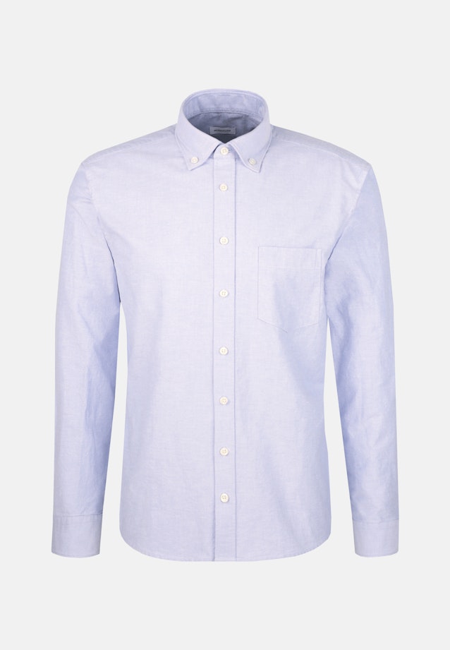 Regular Casual Hemd Uni in Mittelblau |  Seidensticker Onlineshop