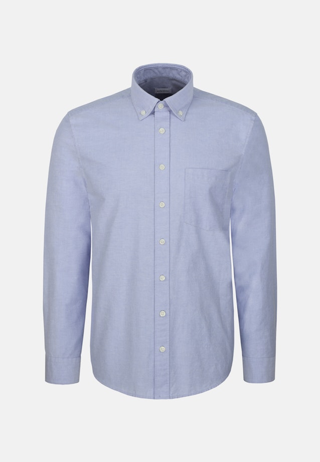 Regular Casual Hemd Uni in Mittelblau |  Seidensticker Onlineshop