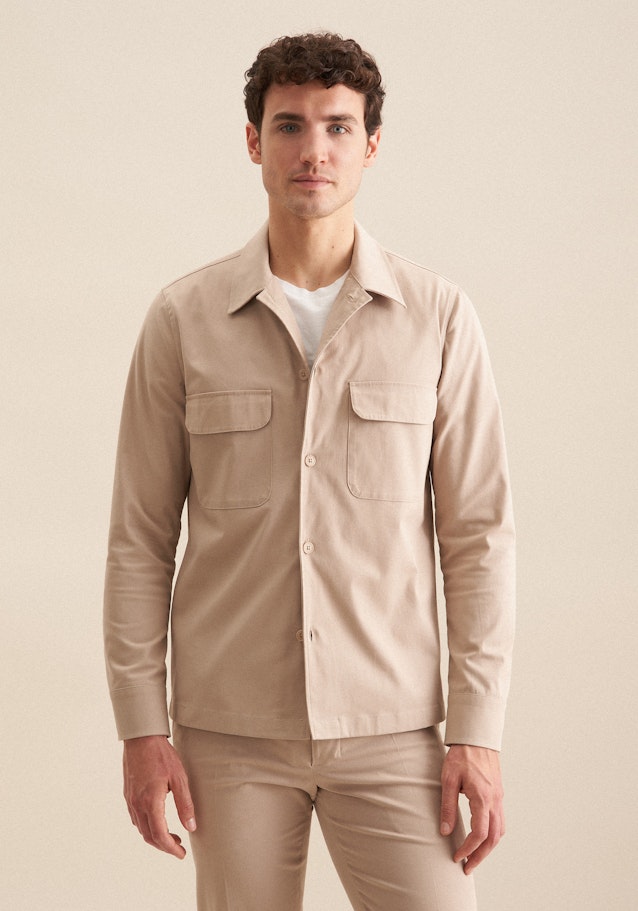 Regular Overshirt Uni in Braun | Seidensticker Onlineshop