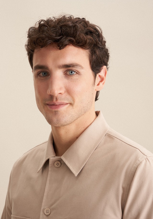 Regular Overshirt Uni in Braun | Seidensticker Onlineshop