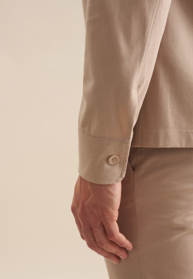 Regular Overshirt Uni in Braun |  Seidensticker Onlineshop