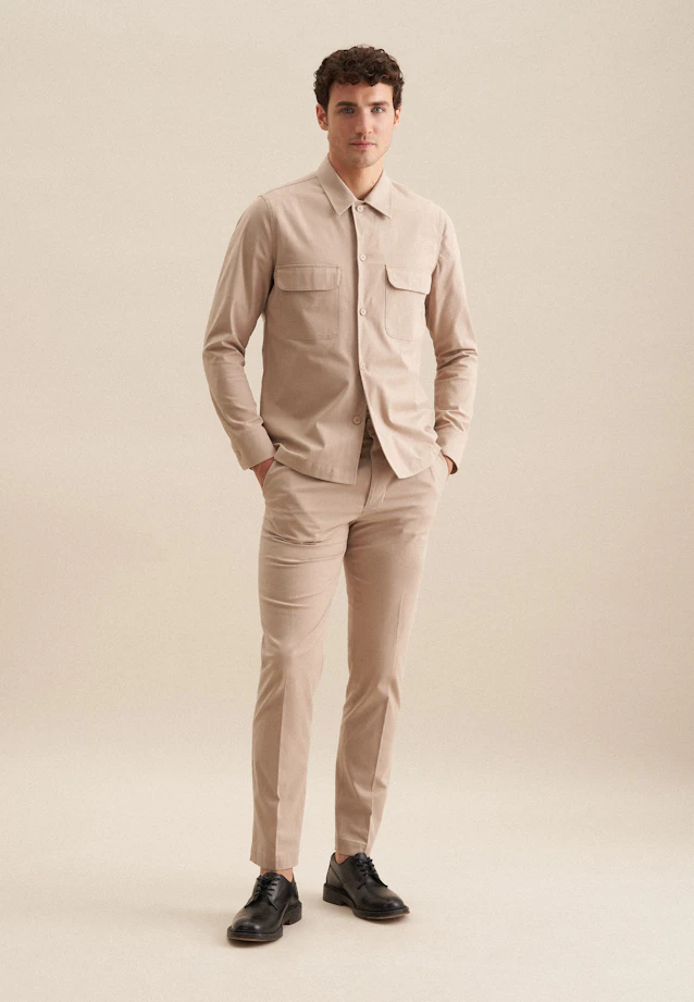 Regular Overshirt Uni in Braun |  Seidensticker Onlineshop