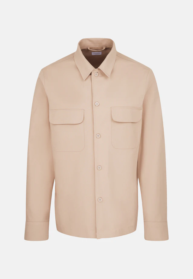 Regular Overshirt Uni in Braun |  Seidensticker Onlineshop