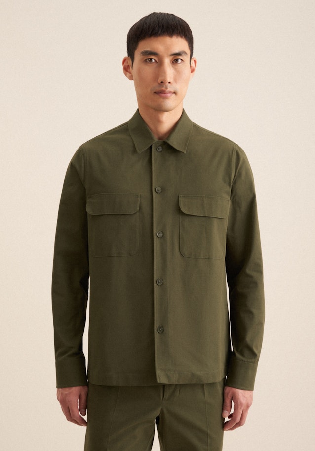 Regular Surchemise Uni in Vert | Seidensticker Onlineshop