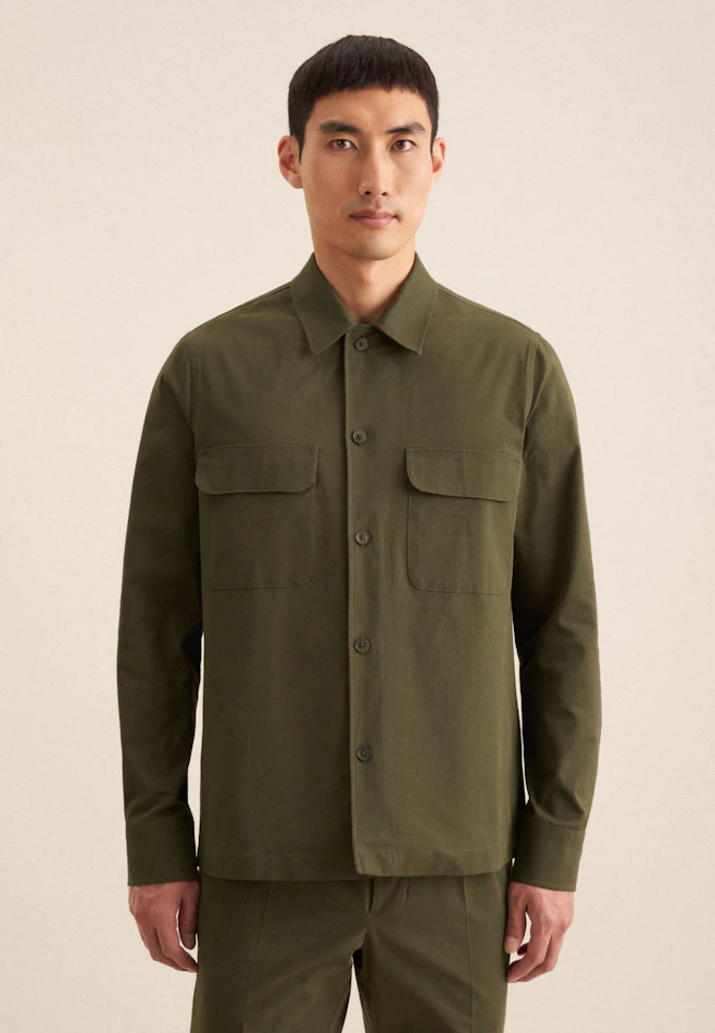 Regular Surchemise Uni dans Vert | Boutique en ligne Seidensticker