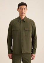 Regular Overshirt Uni in Grün |  Seidensticker Onlineshop