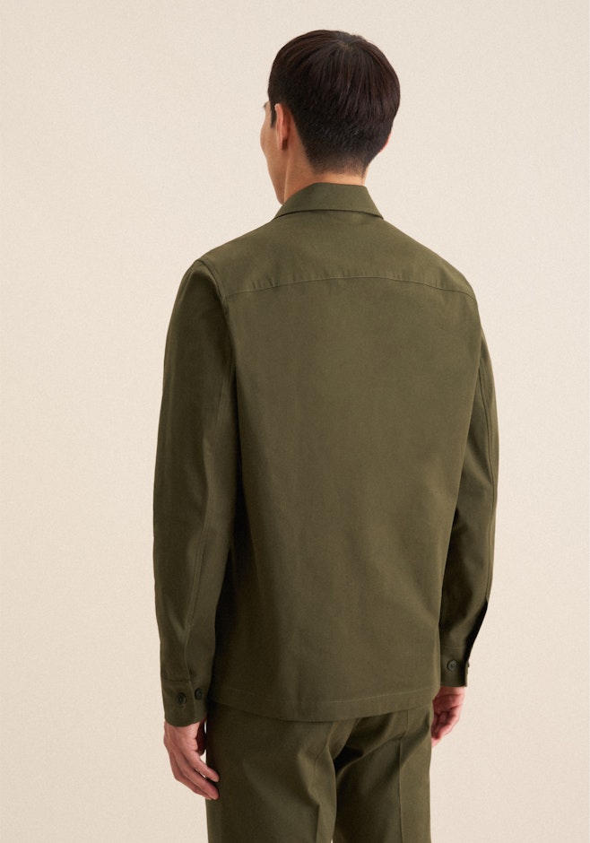 Regular Overshirt Uni in Grün | Seidensticker Onlineshop