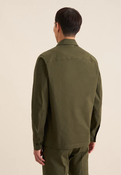 Regular Overshirt Uni in Grün |  Seidensticker Onlineshop
