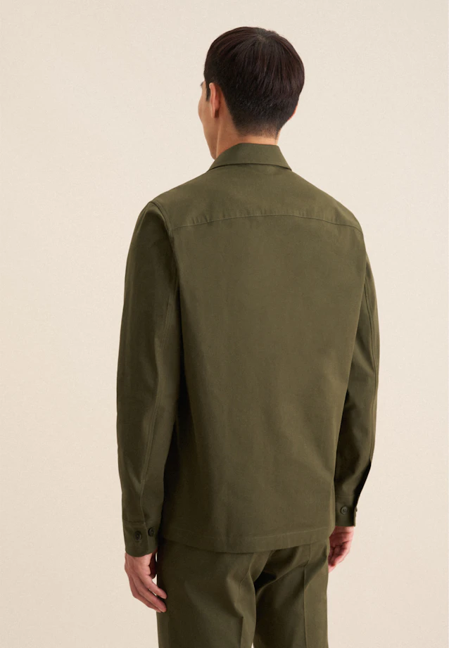 Regular Overshirt Uni in Grün |  Seidensticker Onlineshop