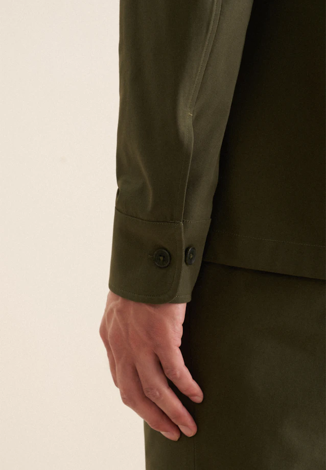 Regular Overshirt Uni in Grün |  Seidensticker Onlineshop