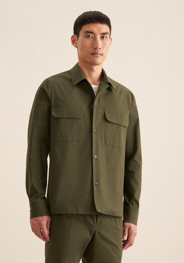 Regular Surchemise Uni in Vert | Seidensticker Onlineshop