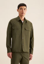 Regular Overshirt Uni in Grün |  Seidensticker Onlineshop