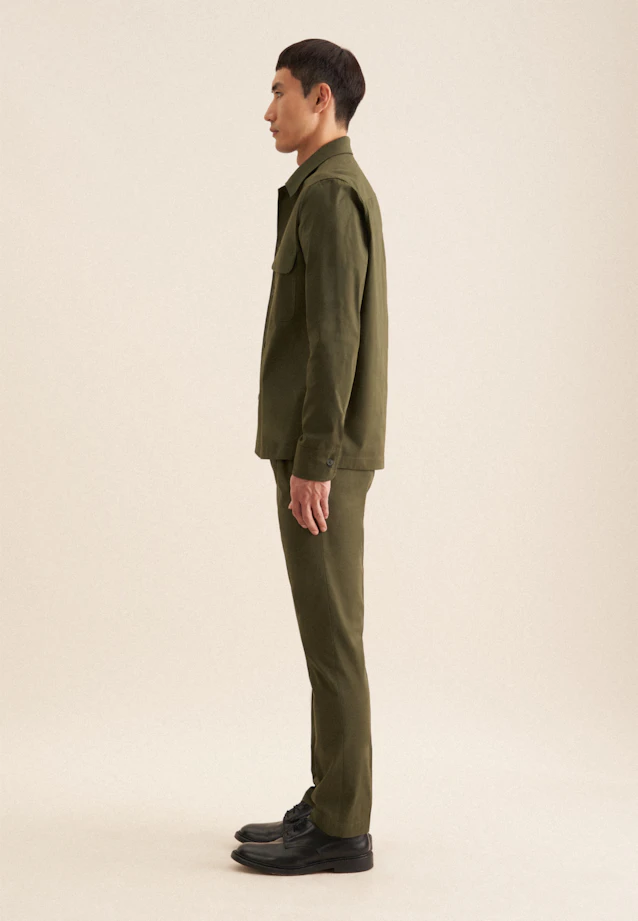 Regular Overshirt Uni in Grün |  Seidensticker Onlineshop