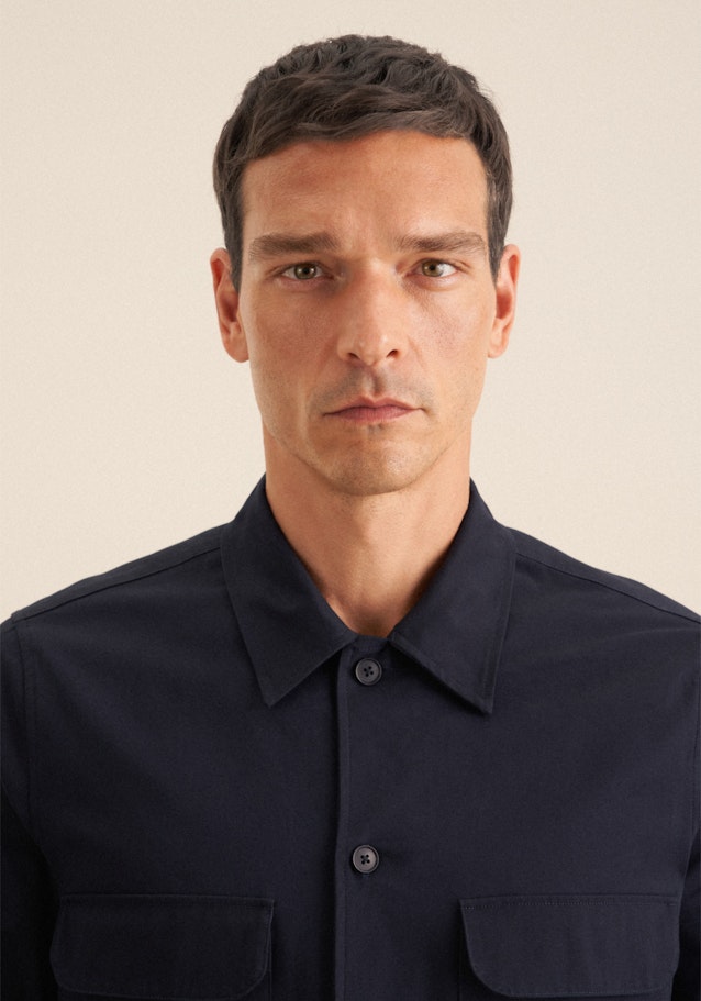 Regular Surchemise Uni in Bleu Foncé | Seidensticker Onlineshop