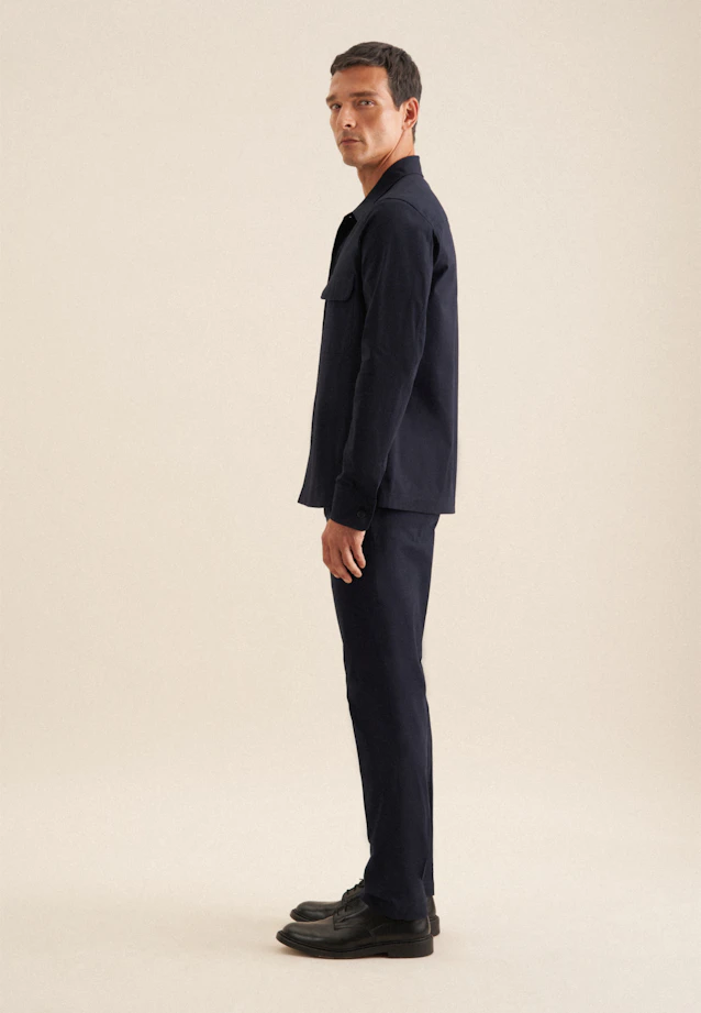 Regular Overshirt Uni in Dunkelblau |  Seidensticker Onlineshop