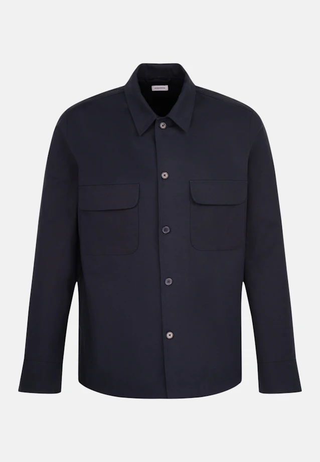 Regular Overshirt Uni in Dunkelblau |  Seidensticker Onlineshop