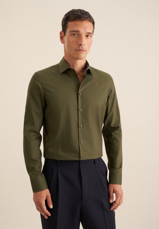 Slim Business shirt Uni in Green |  Seidensticker Onlineshop