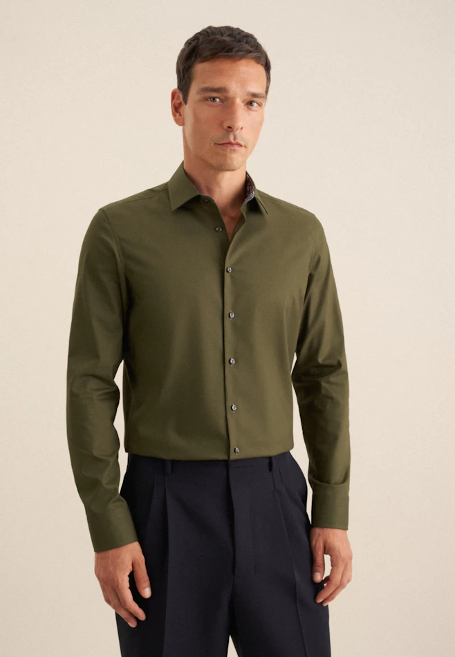 Slim Business shirt Uni in Green | Seidensticker online shop