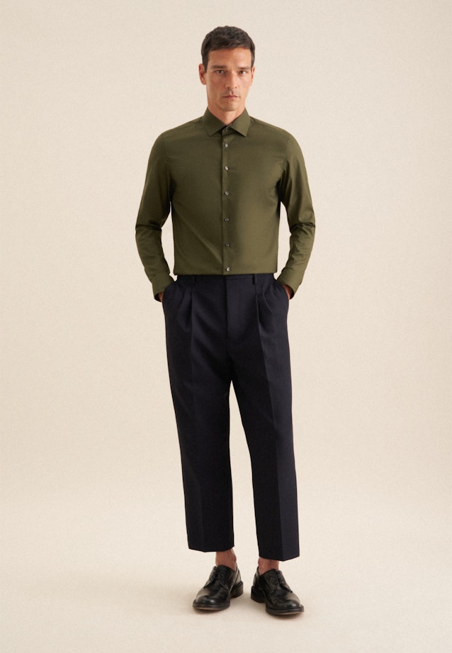 Slim Business shirt Uni in Green |  Seidensticker Onlineshop