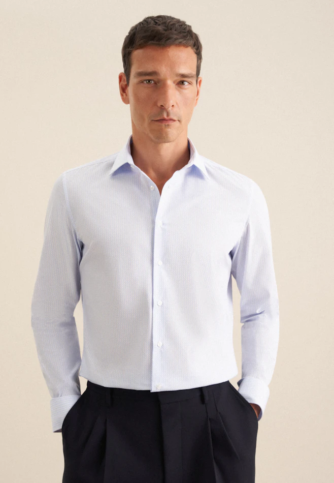 Slim Chemise d'affaires Imprimé dans Bleu Clair | Boutique en ligne Seidensticker