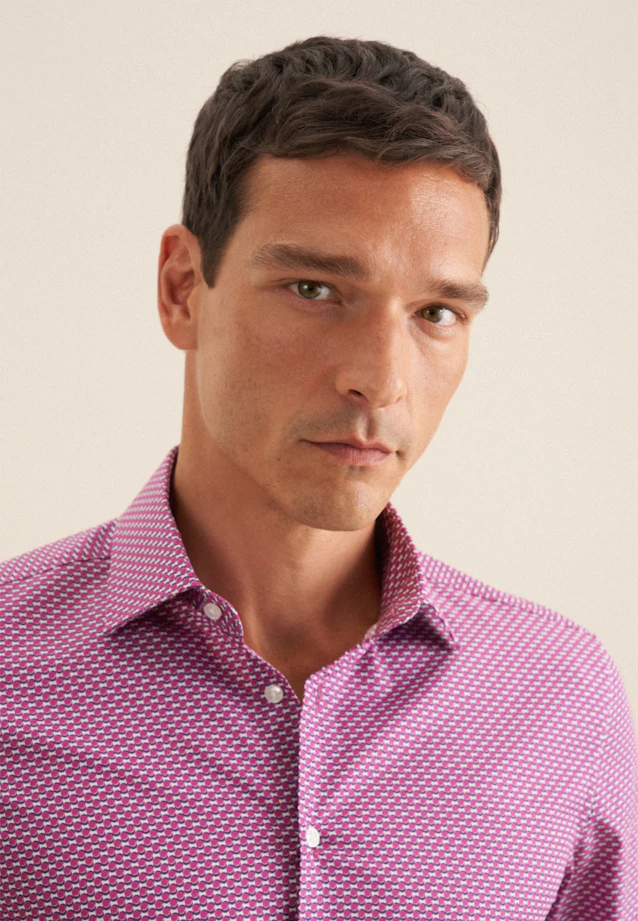 Slim Business Hemd Druck in Rosa/Pink |  Seidensticker Onlineshop