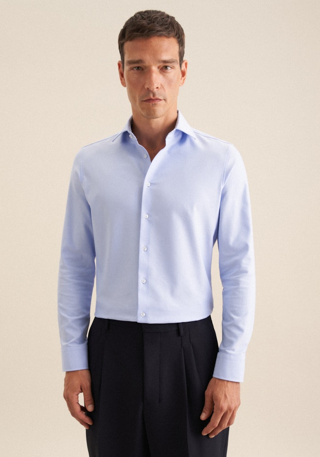 Slim Chemise Performance Uni dans Bleu Clair | Boutique en ligne Seidensticker