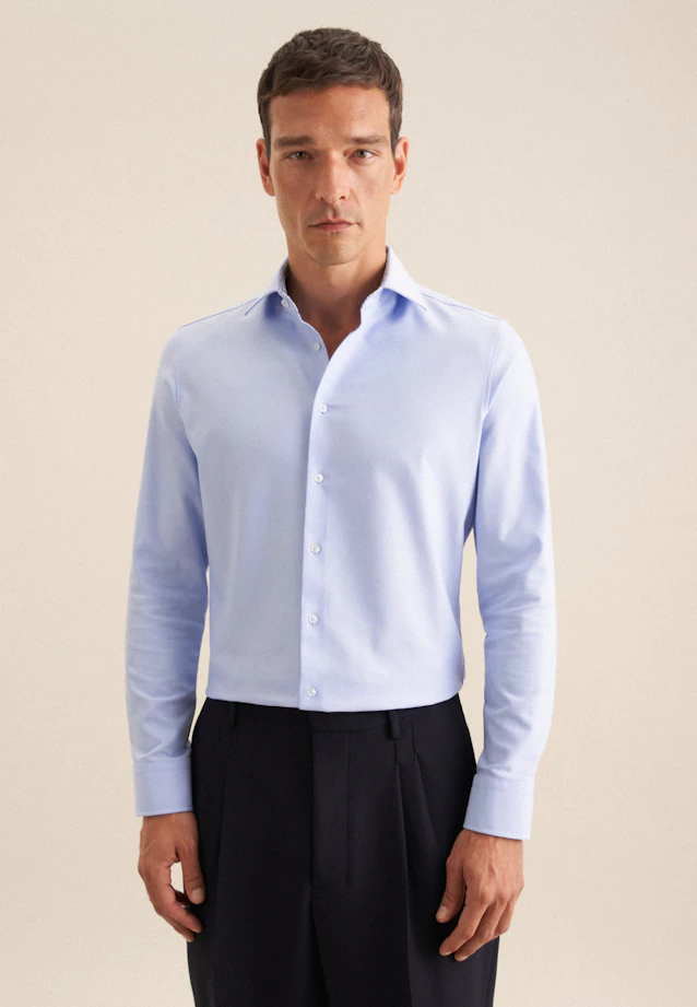 Slim Chemise Performance Uni in Bleu Clair |  Seidensticker Onlineshop