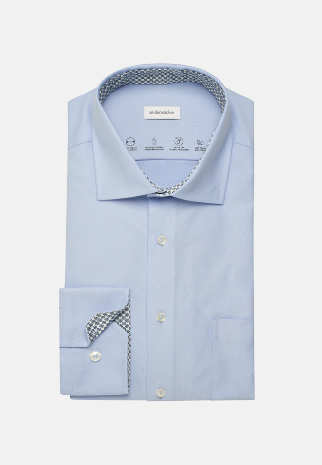 Slim Chemise Performance Uni in Bleu Clair |  Seidensticker Onlineshop