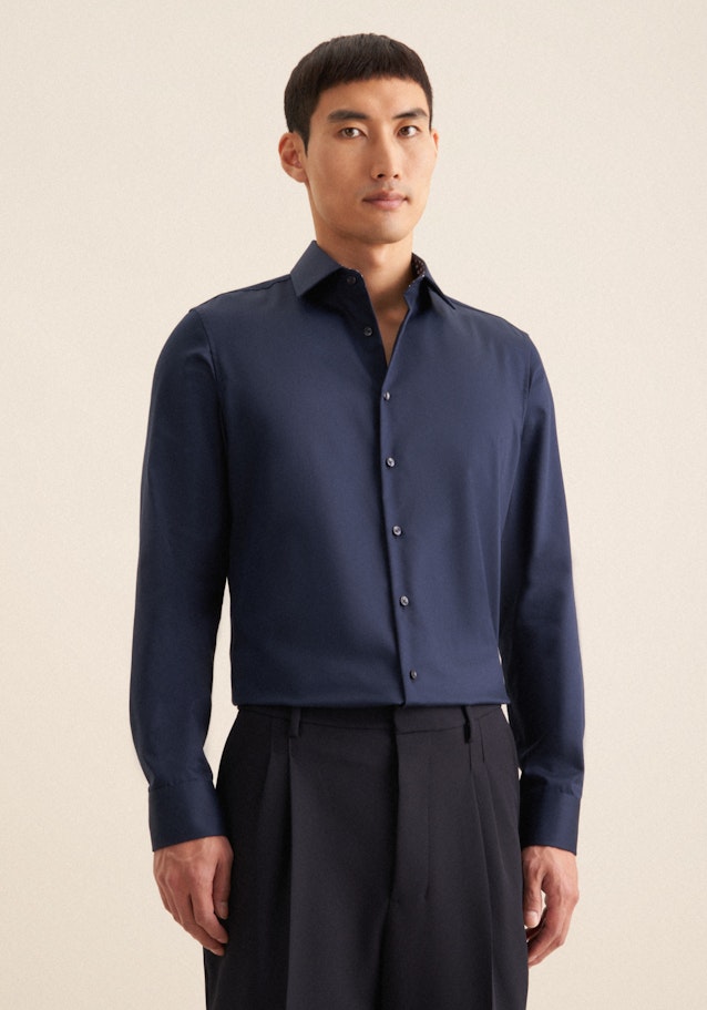 Slim Business Hemd Uni in Dunkelblau | Seidensticker Onlineshop