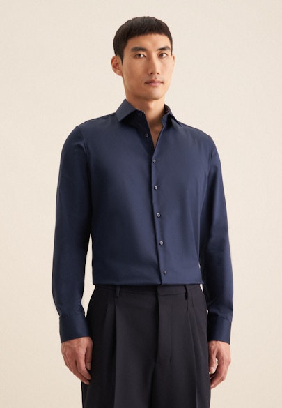 Slim Business Hemd Uni in Dunkelblau |  Seidensticker Onlineshop