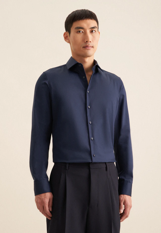 Slim Business Hemd Uni in Dunkelblau |  Seidensticker Onlineshop