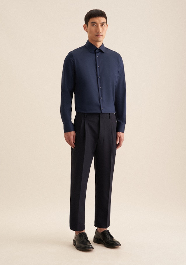 Slim Business Hemd Uni in Dunkelblau | Seidensticker Onlineshop