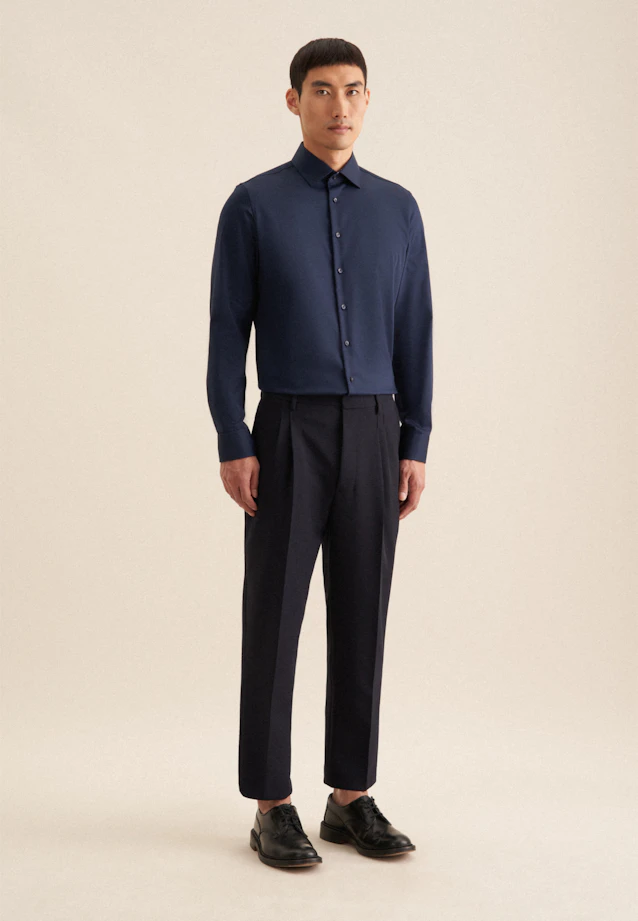Slim Business Hemd Uni in Dunkelblau |  Seidensticker Onlineshop